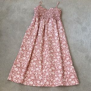 J. Crew Pink Floral Midi Dress